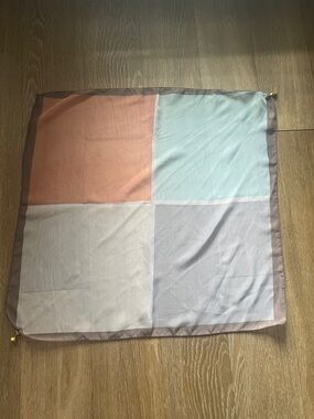 Colorblock Pastel scarf- Peach, Mint, Cream, Light Gray